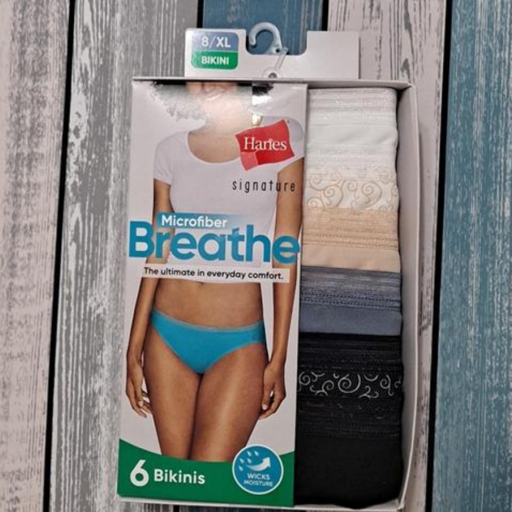 Hanes Microfiber Breathe Bikinis 6 Pack Size